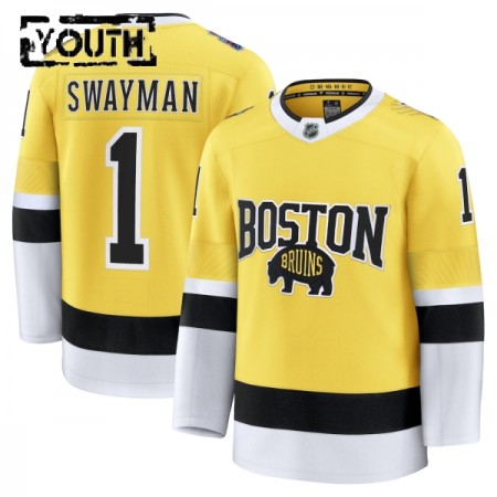 Lasten NHL Boston Bruins Pelipaita 2025-26 Fanatics NHL Stadium Series Premium Jeremy Swayman Gold